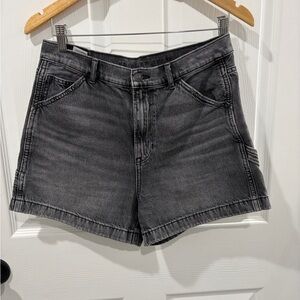 American Eagle Outfitters Washed Black High-Rise Denim Shorts
